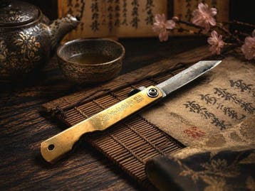 Higonokami Damascus Layered Brass Knife – Coltello