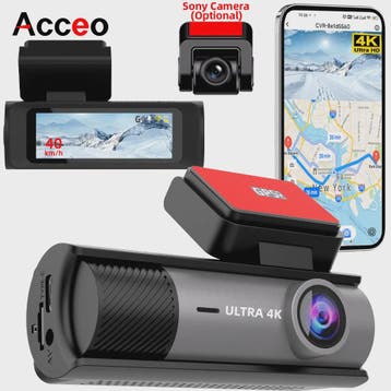 ACCEO B61P 4K Dashcam met Dubbele Lens (Voor & Achter 1080P), Verzenden, Nieuw