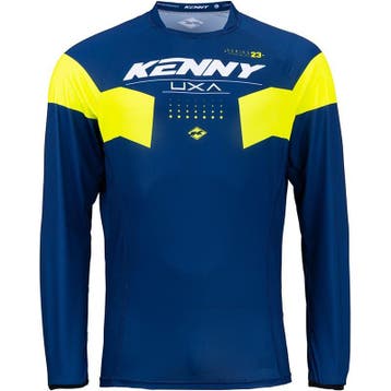 Cross-shirt Kenny Titanium - Blauw / Fluo Geel - MAAT L, Motoren, Verzenden, Nieuw met kaartje, Kenny