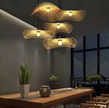 Rotan Hanglamp | Luxe bamboe lamp | Boho / Ibiza stijl huis, Huis en Inrichting, Verzenden, Nieuw, Overige materialen, Minder dan 50 cm