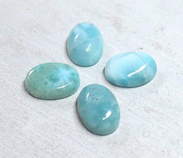 Prachtige partij Larimar - 100% natuurlijk - Cabochon- 4.86, Verzamelen, Mineralen en Fossielen