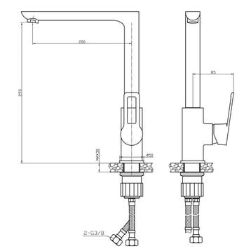 Wastafelkraan Sanimar Braga Geborsteld Inox, Ophalen of Verzenden, Nieuw