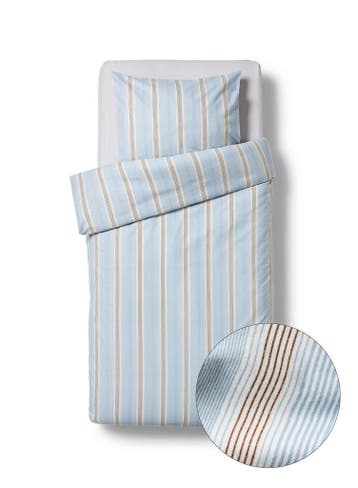 HEMA Dekbedovertrek 140x200/220cm flanel strepen blauw, Verzenden, Nieuw, Blauw