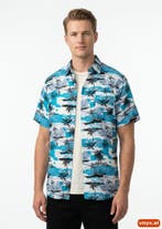 Fix hao lai Casual overhemden Heren maat XL Blauw Vintage, Ophalen of Verzenden, Nieuw, Fix hao lai