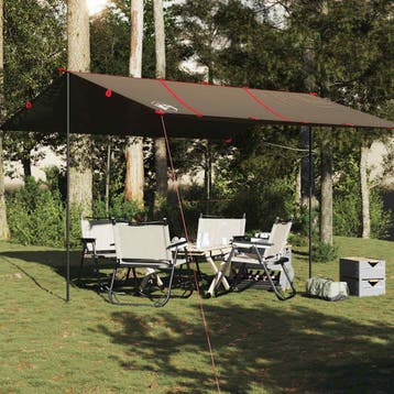 vidaXL Kampeerluifel waterdicht 451x420 cm bruin, Verzenden, Nieuw, Tot en met 2
