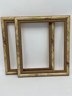 Lijst (2) - Hout - Een paar marmeren lijsten