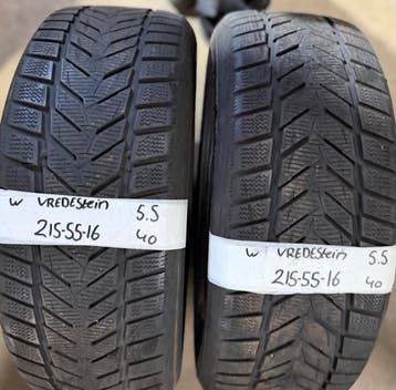 2x215-55-16 Vredestein Winter 2x5.5m €40 Per band 215 55 16, Ophalen, 16 inch, Winterbanden, Band(en)