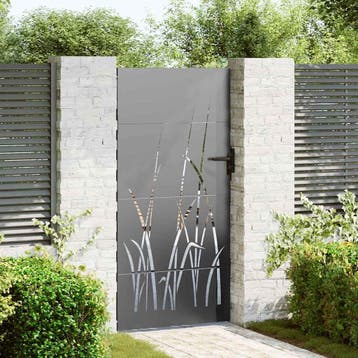 vidaXL Tuinpoort met slot Zwart 85 x 200 cm Poedergecoat, Verzenden, Nieuw