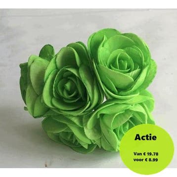 Camelia Ranonkel Groen Neon Foambloem doos 30 stuks, Ophalen of Verzenden, Nieuw