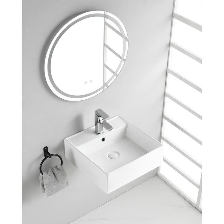 Wiesbaden Larx Opzetwastafel - Vierkant - 46x46x16.5cm -, Doe-het-zelf en Verbouw, Sanitair, Nieuw, Ophalen of Verzenden