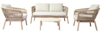Lago Como Sofaset 4-delig zand-licht bruin - Loungeset, Nieuw