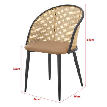 [en.casa] Eetkamerstoel Gagnef set van 2 bruin en zwart 82x5, Huis en Inrichting, Stoelen, Verzenden, Nieuw