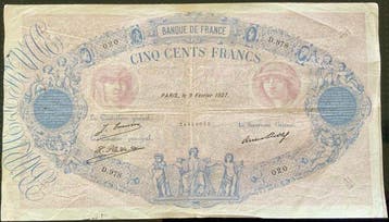 Frankrijk. - 500 Francs - 1927 - Pick 66k (Zonder
