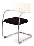Vitra Visavis vergaderstoel, zwart-wit met chrome, Huis en Inrichting, Stoelen, Ophalen of Verzenden, Nieuw, Zwart