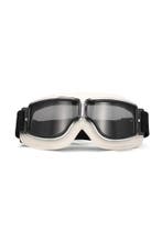 Goggles Motorbril Skibril Bril Wit Montuur Zwarte Glazen Lea, Ophalen of Verzenden, Nieuw, Overige maten, Carnaval