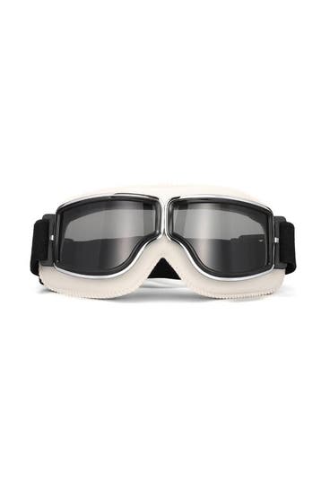 KIMU® Goggles Motorbril Skibril Bril Wit Montuur Zwarte Glaz, Ophalen of Verzenden, Nieuw, Overige maten, Carnaval