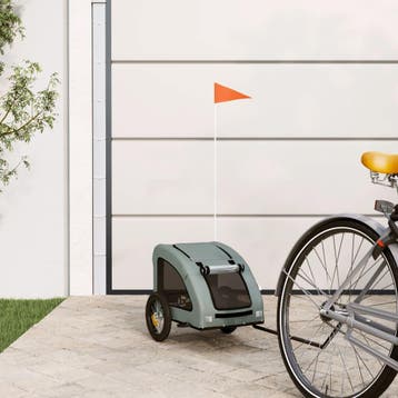 vidaXL Hondenfietstrailer oxford stof en ijzer grijs, Verzenden, Nieuw
