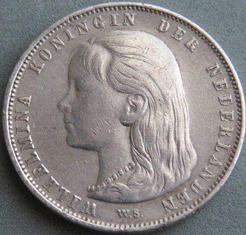 Nederland. Wilhelmina. 1 Gulden 1892 (Zonder minimumprijs), Postzegels en Munten