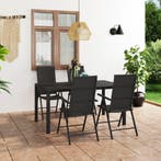 vidaXL 5-delige Tuinset zwart, Tuin en Terras, Tuinsets en Loungesets, Verzenden, Nieuw, 5 zitplaatsen, Tuinset