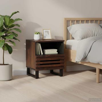 vidaXL Nachtkastjes 2 st 40x34x46 cm massief mangohout, Minder dan 45 cm, Verzenden, Nieuw, Minder dan 55 cm