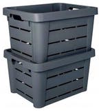 Opbergbox Antraciet 25 liter 55 x 39 x 16,5 cm, Ophalen of Verzenden, Nieuw