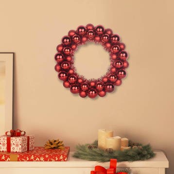 vidaXL Kerstbal Kransen 2 st Rood 33 x 33 x 7 cm Polystyreen, Diversen, Verzenden, Nieuw