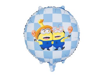 Folieballon Minion Blauw/Wit Rond 45cm, Ophalen of Verzenden, Nieuw