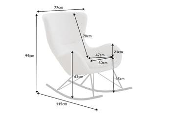 Schommelstoel SCANDINAVIA SWING bouclé wit - 43139, Huis en Inrichting, Stoelen, Ophalen of Verzenden, Nieuw
