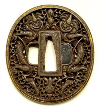 Dragon Tsuba - Nanban - Japan - Edo Periode (1600-1868)