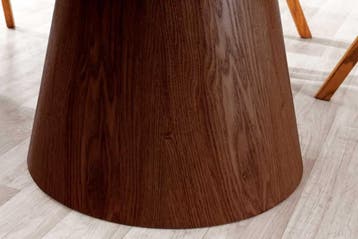 Ronde eettafel UNIQUE 120cm Wit Bruin Walnoot Hout Keramiek, Huis en Inrichting, Tafels | Eettafels, Ophalen of Verzenden, Nieuw