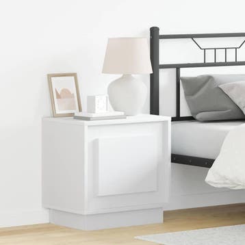 vidaXL Nachtkastje Wit 44 x 34,5 x 45 cm Bewerkt hout, Minder dan 45 cm, Verzenden, Nieuw, Minder dan 55 cm