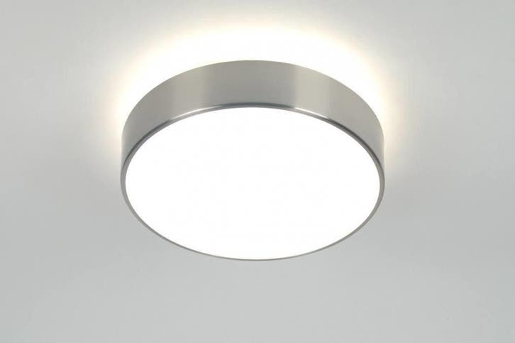 Rietveld Plafondlampen - Wit, Staalgrijs - Glas, Staal, Meta, Huis en Inrichting, Lampen | Plafondlampen, Verzenden