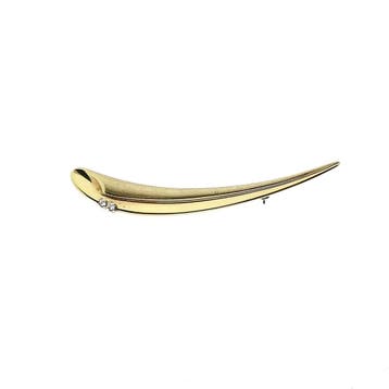Gouden broche met zirconia, Gebruikt, Ophalen of Verzenden, Met edelsteen, Goud