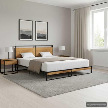 vidaXL Bedframe metaal 160x200 cm, Huis en Inrichting, Verzenden, Zwart, 200 cm, Metaal