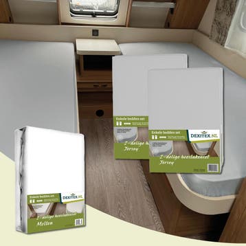 Textielpakket Caravan enkele bedden Fendt-Hobby enz - 2, Huis en Inrichting, Verzenden, Nieuw, Wit