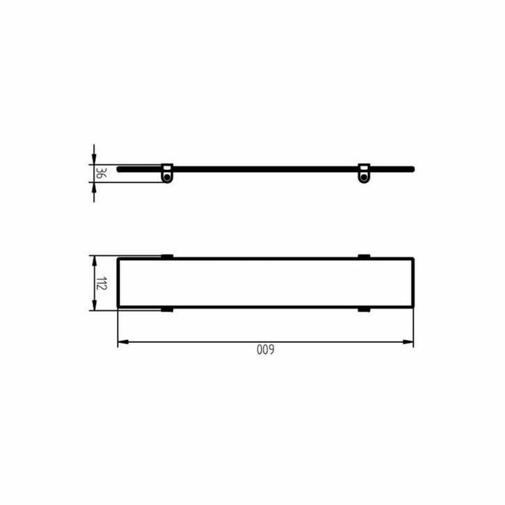 Planchet Ixi Glas 60x11 cm RVS, Doe-het-zelf en Verbouw, Sanitair, Ophalen of Verzenden