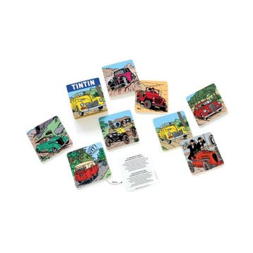 Kuifje Wagens Onderzetter (8x), Ophalen of Verzenden, Nieuw