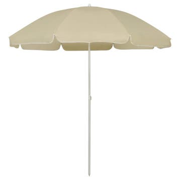 vidaXL Strandparasol 240 cm zandgeel, Tuin en Terras, Verzenden, Nieuw, Strandparasol