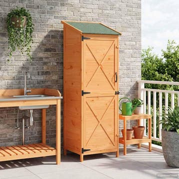 vidaXL Tuinschuur Bruin 59,5 x 56 x 176,5 cm Massief, Verzenden, Nieuw