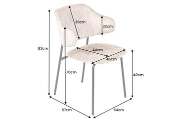 Design stoel VOGUE champagne grijs fluweel zwart metalen, Ophalen of Verzenden, Nieuw