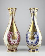 Vaas - Pair of French Porcelain Religious Vases – Angels