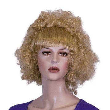 Afro pruik met pony blond, Verzenden, Nieuw, Feestartikel