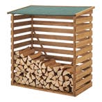 [en.casa] Houten brandhout rek houtopslag 116x64x123 cm, Tuin en Terras, Haardhout, Verzenden