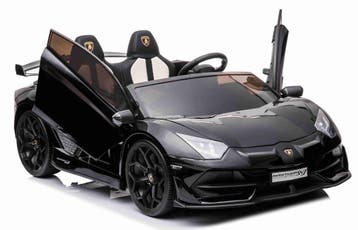 24V Lamborghini Aventador SVJ CARBON, zwart metallic, Mp4 TV, Ophalen of Verzenden, Nieuw