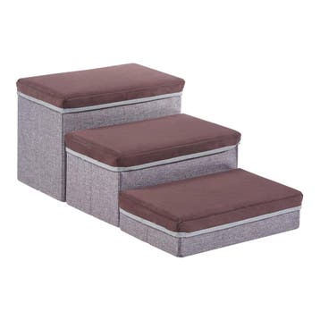 Hondentrap Vojens loopplank 75x40x30 cm donkerbruin en grijs, Verzenden, Nieuw
