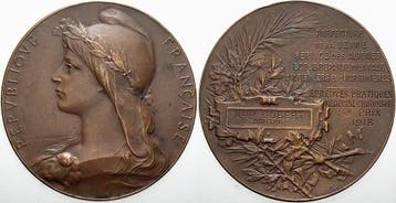 Brons medaille 1918 Frankreich Dritte Republik, 1870-1940, Verzenden
