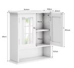 Witte Badkamerkast met Spiegel – Wandkast met Open Opbergvak, Verzenden, Nieuw