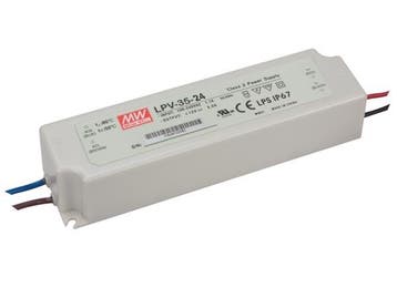 LED driver IP67 transformator 24v 1.5A VDC 35W - 1 Uitgang -, Hobby en Vrije tijd, Elektronica-componenten, Ophalen of Verzenden