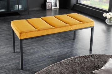 Design bank PETIT BEAUTE 80cm mosterdgeel corduroy zwart, Huis en Inrichting, Ophalen of Verzenden, Nieuw