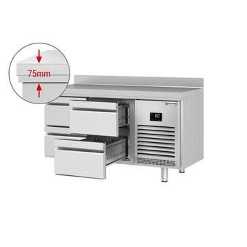 GGM Gastro | Koelwerkbank PREMIUM PLUS - 1468x700mm - met 4, Verzenden, Nieuw in verpakking, RVS Meubilair
